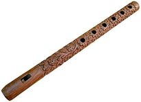 K N HANDICRAFT PRESENT Flute Carving Wooden Player Bansuri Lord Krishna New Musical Instrument Flutes