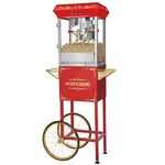 6128 Great Northern Popcorn Red GNP-800 All-Star Popcorn Popper Machine & Cart, 8 oz