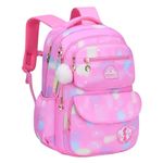 FunBlast School Backpack for Girls - Lightweight Large Capacity Bag for Girls Kids, Stylish School Bag for Girls, Travel Bag, Picnic Bag (44 X 30 X 20 CM) (Pink)
