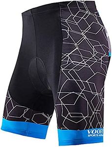 Bicycle Shorts for Men Padded Gel Road Bike Clothes Cycling Bibless Tights Blue Small