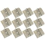 Zion 3 inches Satin Nickel Interior Door Hinges Heavy Duty Hinges Round to Square Hinges 3 Inch Door Hinge Hardware 3" Silver - 12 Pack