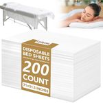 200PCS Disposable Bed Sheets, White Massage Spa Sheets, Soft Non-Woven Fabric Massage Table Bed Sheet Protective Duvets for Beauty Salon, Spa, Massage, Hotels, Beautician, 180 x 80 cm