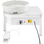 VEVOR 36cm Forming Machine with Foot Pedal Adults 450W Electric Pottery Wheel for DIY Clay Art Craft, White