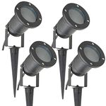 4 Pack GU10 Outdoor Garden Spike Ground Mount or Watt Light IP65 Matt Black SPBLK04