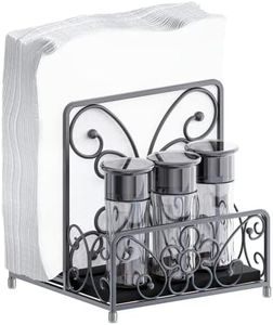 LEVIMETREE Napkin Holder - Napkin Holders for Kitchen Table, Napkin Salt Pepper Holders for Tables, Salt and Pepper Napkin Holder, Napkin Holders for Tables Bulk, Salt and Pepper Caddy, Table Decor