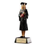 ukgiftstoreonline Personalised Female Graduate Resin Black & Gold Graduation Figurine Gift Ceremony Statue