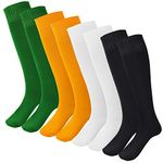 Dxhycc 4 Pairs Knee High Soccer Socks Unisex Sports Tube Socks Team Socks for Soccer, Basketball, Uniform and Everyday Wear