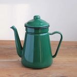 JMAHM Tea Pot Enamel Coffee Pot 1L Water Pot Used for Coffee Tea Milk Oil Induction Cooker Gas Stove Universal (Green)