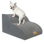 Nepfaivy Dog Stairs for Small Dogs - Pet Steps for Bed and Couch, Anti-Skid Dog Ramp with Removable Cover for Short-Legged Dogs, Arthritic Dogs or Senior Dogs, 2 Steps