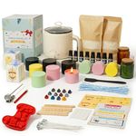 JULWHISPER Candle Making Kits for Adults, 100PCS 1300gSoy Wax Candle DIY Kits with Electric Wax Melter Pot, Rich Aroma, Multicolored Candle Dye and More