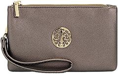 Handbag, clutchbag, Wristlet Clutch with Shoulder Strap Fit Phone (Silver Grey)
