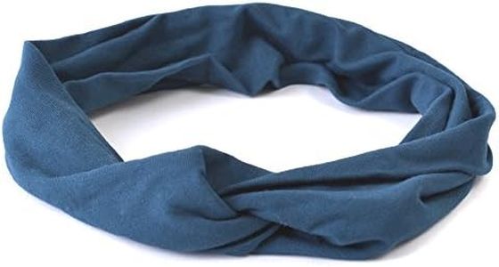 CHARM Sports Headband Elastic Turban Hairband Mens Womens Hair Band Yoga Headband Navy