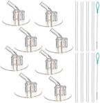 Replacement Straws for Thermos Funtainer 12 Ounce Bottle(F401), 8 Sets(8 pcs Silicone Sipper Straws, 8 pcs Silicone Straw stems and 2pcs Straw Cleaning Brushes)