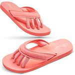 Pedi Couture Pedicure Sandals for Women - Toe Separator Slippers - Coral - Medium (7-8)