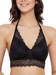 Clovia Padded Non-Wired Halter Neck Longline Bralette (BR1942P13_Black_32B)