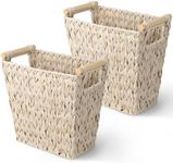 GRANNY SAYS Wicker Waste Baskets, Waterproof Bathroom Trash Can, Waste Basket for Bathroom, Decorative Bedroom Trash Can, 19 Liters/5 Gallons Wastebaskets with Handle, Garbage Can for Office, 2 Pack