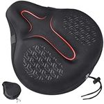 Zacro Wide Bike Seat Cushion, Gel Padded Large Bike Seat Cover for Men Women Comfort, 12 x 11inch Oversized Soft Bicycle Saddle Fit for Peloton/Stationary/Spin/Exercise/Indoor/Mountain/Road Bikes