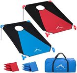 Himal Portable PVC Framed Cornhole Game Set with 8 Bean Bags and Carrying Bag (Blue-Red,3 x 2-feet)