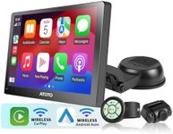 ATOTO P8 Portable Car Stereo with Wireless Carplay & Android Auto, 7 inch Glare-Suppressing QLED Touchscreen, 1080P Dash Cam, WDR & Auto Dimmer, Voice Assistant, P807SD-FC