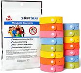 RiptGear Mosquito Bracelets - 15 Pack of Mosquito Bracelets for Kids and Adults, Insect Bracelet, Citronella Wristband - DEET Free Mosquito Wristbands, Camping Accessories