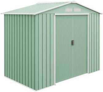 Outsunny Abri de Jardin 2,5 m² - Remise pour Outils avec Fondation - cabanon Porte verrouillable - dim. 213L x 130l x 185H cm - tôle d'acier Vert Clair