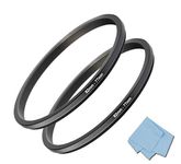 82mm-77mm Step Down Ring (82mm Lens to 77mm Filter), KOMET Camera Lens Filter Step-Down Ring Lens Converter Accessories (2 Pack)