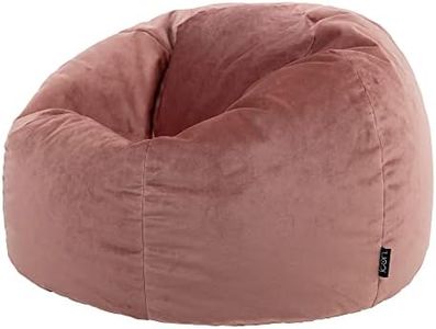 icon Aurora Velvet Bean Bag Chair, Dusk Pink, Large Lounge Chair Bean Bags for Adult with Filling Included, Velvet Adults Beanbag, Boho Room Decor Living Room Furniture Bean Bag Chairs