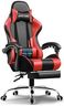 GTPLAYER #1USA Multi-Functional Ergonomic Gaming & Computer Chair – Massage Cushion, Premium PU Leather, Adjustable Neck & Lumbar Pillow for Back Support, Footrest (Red)