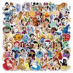 Yuyul 100Pcs Princess Stickers, Cartoon Stickers, Waterproof Vinyl Stickers for Laptops, Computers, Phone, Water Bottles, Skateboards, Teens Adult Decals