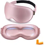 Sleep Mask for Women Men - 3D Contoured Cup, Weighted Sleep Mask, Light Blocking, FACEMOON Eye Mask for Sleeping, Soft Memory Foam, Night Shift Nurse, Travel, and Long Flight Essentials(Pink)