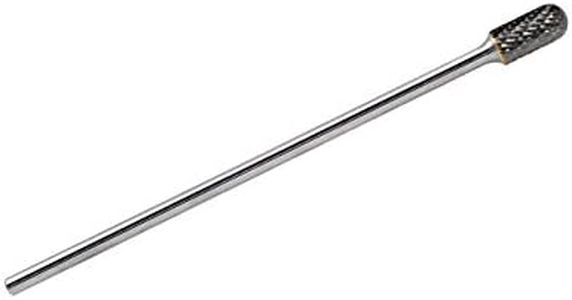YUFUTOL SC-5L6 Tungsten Carbide Burr - 6” (152.4mm) Long Double Cut Carbide Burr File (1/2” cutter Dia X 1”Cutter Length) with 1/4 Shank Dia Cylinder with Ball Nose Shape,1pcs