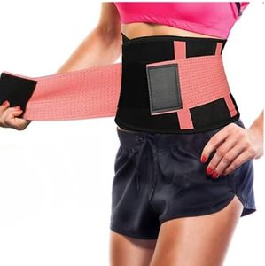 Sport Waist Trainer Belly Fat Burner for Women Men Waist Trimmer Body Shaper Slimming Girdle Trimming Band for Fitness Workout (M, Pink)