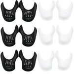 6 Pairs Shoes Protectors for Air Force Shoes, Anti-Wrinkle Sneaker Shoes Guards for all Shoes, Large - Size 7-13, Black+white, (Pack of 1)