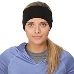 TrailHeads Women’s Ponytail Headband | Moisture Wicking Ear Band | The Power Running Headband - Black