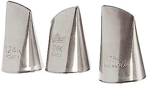 Ateco 385 Korean Flower Tubes 124K, 125K, and 126K 3-Piece Set, Silver