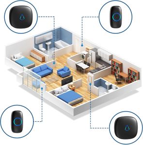 SECRUI Wireless Doorbell – Waterproof, Long Range, 58 Chimes, Black