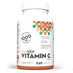 PlantVital Vitamin C 1000mg MAXIMUM STRENGTH. 120 Vegan Capsules Canadian Made, Vit C Supplements helps support immune system, collagen & connective tissue formation, maintenance of bones, teeth & gums (2 Bottles)