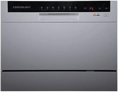 Cookology CTTD6WH Mini Counter Top Dishwasher in Silver - 6.5 Litre Capacity - Table Top - Compact Design - 6 Drying Settings - 7 Wash Cycles - ECO Friendly Mode