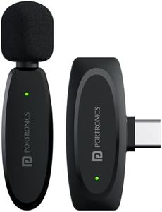 Portronics Dash 7 Ai Omnidirectional Type C Wireless Microphone, Ai Enabled Noise Cancellation, Plug & Play, Lapel Wireless Mic for Video Recording, Supports Type C Android, iPhone, Camera(Black)