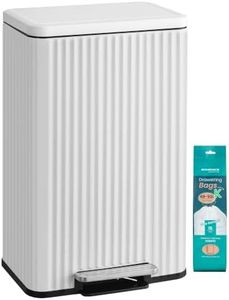 SONGMICS Trash Can, 13 Gallon (50 L), Stainless Steel, with Lid, Pedal