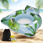 Floaty® Lounger Swim Ring & Carry Bag, Inflatable Swim Hoop with Seat Net (Blue)