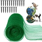 Garden Netting for Plants Fruit Veg Patch Grass Seeds, Anti Bird Netting Kit with Plastic Ground Pegs, Pond Netting Cover, Plant Mesh Netting Lawn Protection Garden Mesh Fence (Green, 4x12M)