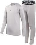 New Balance Boys' Performance Underwear Set - Base Layer Long Sleeve T-Shirt and Tights, Size 18/20, Grey Solid