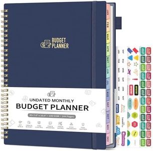 Budget Planner - Monthly Budget Book for Daily Expense Tracking, Business, Debt, Savings, B5 (7.3" x 10.15") Undated Financial Planner with Colorful Tabs Manages Your Money Effectively, Navy Blue
