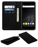 ACM Rich Leather Flip Wallet Front & Back Case Compatible with Zte Nubia N1 Lite Mobile Flap Magnetic Cover Black