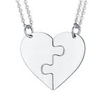 Prosteel Silver BFF Necklace for 2 