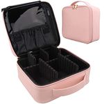 LACOPINE Portable Cosmetic Organizer Multi Functional Cosmetic Bag Makeup Handbag for Travel & Home Gift (Baby Pink 12 INCH(1 Layer))