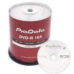 PioData DVD-R 4.7GB 16X Logo Top Blank Media 100 Disc Cake Box Spindle 100pk Blank DVDs for Burning Video Bulk DVD Discs for Data Storage