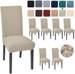 Aertiavty Chair Covers for Dining Room Set of 6 Kitchen Chair Covers, Dining Room Chair Covers Chair Slipcover Parsons Chair Covers, Taupe