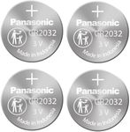 CR2032 Battery (4 Pack) - Panasonic, Lithium Coin Cell, 3V